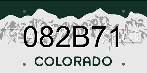 082B71 Colorado License Plate