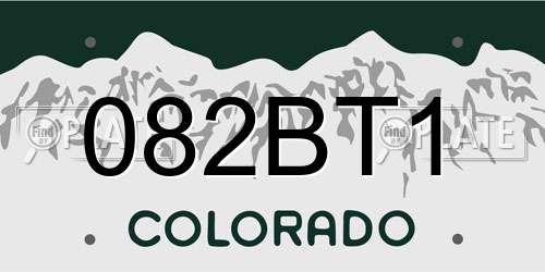 082BT1 Colorado License Plate