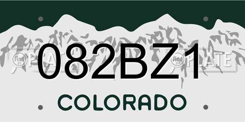 082BZ1 Colorado License Plate