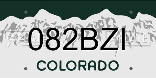 082BZI Colorado License Plate