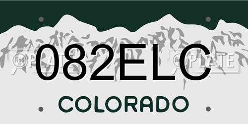 082ELC Colorado License Plate