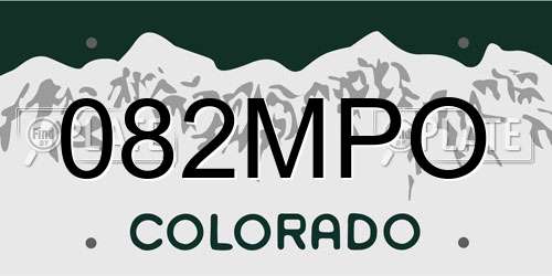 082MPO Colorado License Plate