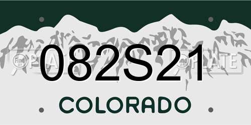 082S21 Colorado License Plate