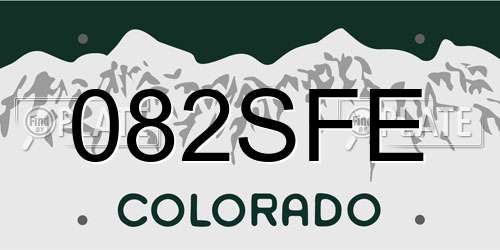 082SFE Colorado License Plate