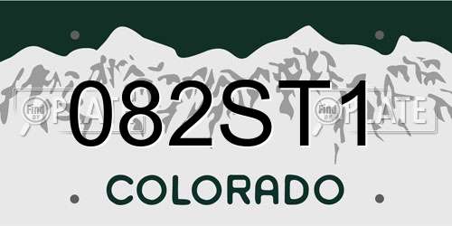 082ST1 Colorado License Plate