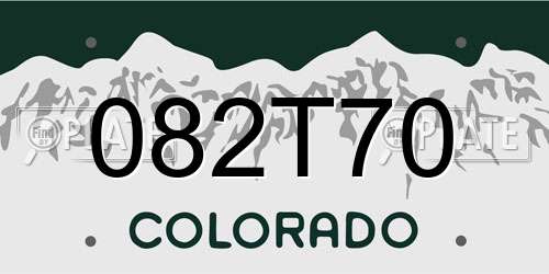 082T70 Colorado License Plate