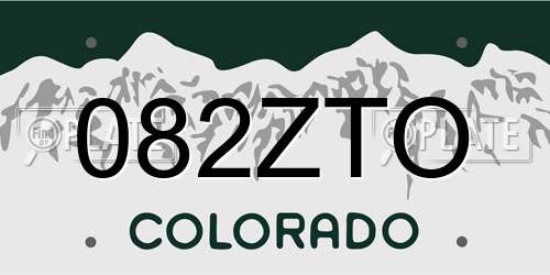 082ZTO Colorado License Plate