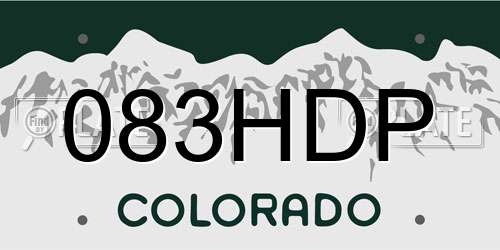 083HDP Colorado License Plate