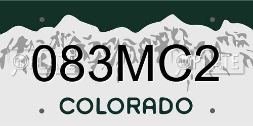 083MC2 Colorado License Plate