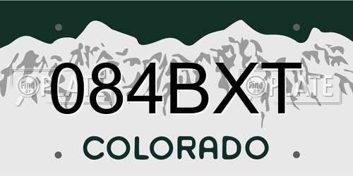 084BXT Colorado License Plate
