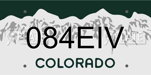 084EIV Colorado License Plate