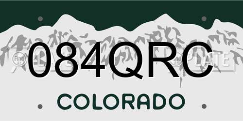 084QRC Colorado License Plate
