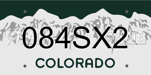 084SX2 Colorado License Plate