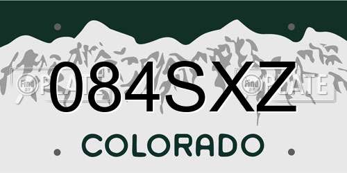 084SXZ Colorado License Plate