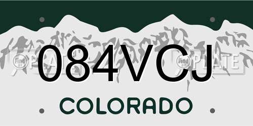 084VCJ Colorado License Plate