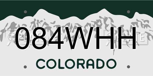 084WHH Colorado License Plate