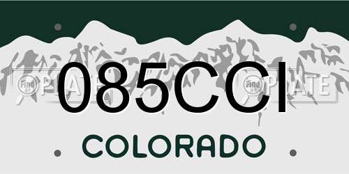 085CCI Colorado License Plate