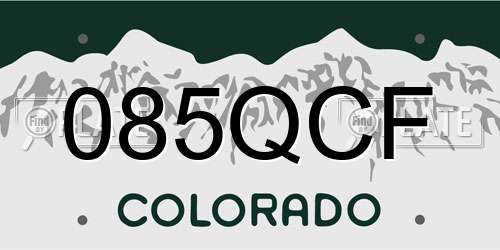 085QCF Colorado License Plate