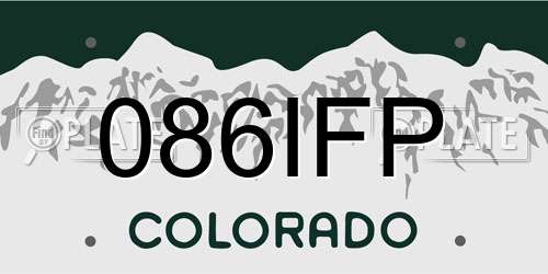 086IFP Colorado License Plate