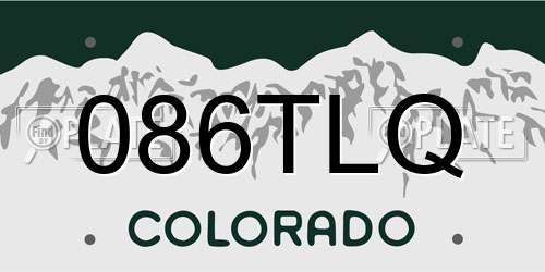 086TLQ Colorado License Plate