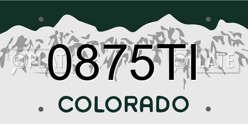 0875TI Colorado License Plate