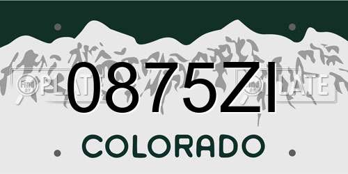 0875ZI Colorado License Plate