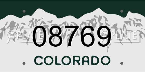 08769 Colorado License Plate