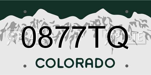 0877TQ Colorado License Plate