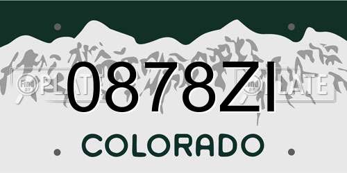 0878ZI Colorado License Plate