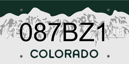 087BZ1 Colorado License Plate