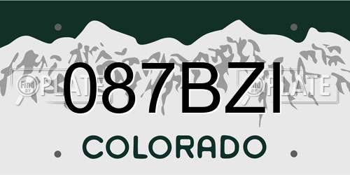 087BZI Colorado License Plate