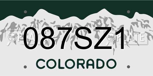 087SZ1 Colorado License Plate