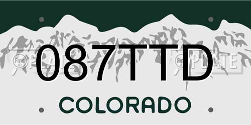087TTD Colorado License Plate