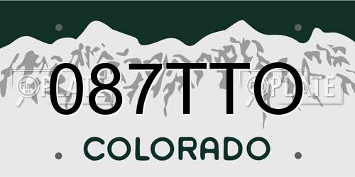 087TTO Colorado License Plate