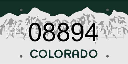08894 Colorado License Plate
