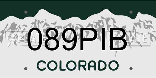 089PIB Colorado License Plate