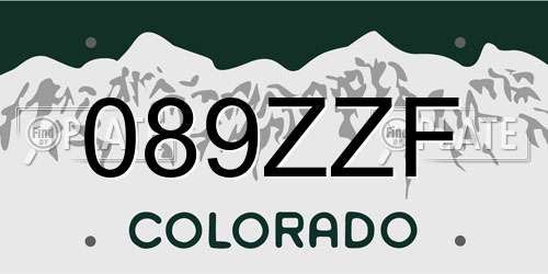 089ZZF Colorado License Plate