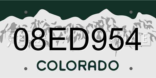 08ED954 Colorado License Plate
