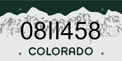 08II458 Colorado License Plate