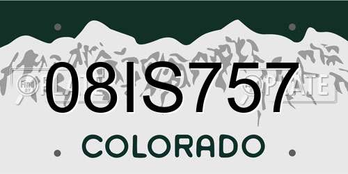 08IS757 Colorado License Plate