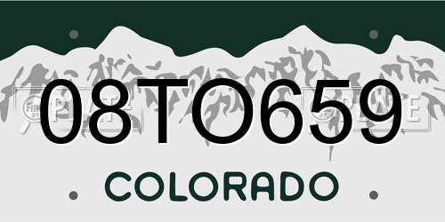 08TO659 Colorado License Plate
