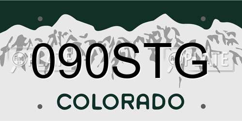 090STG Colorado License Plate