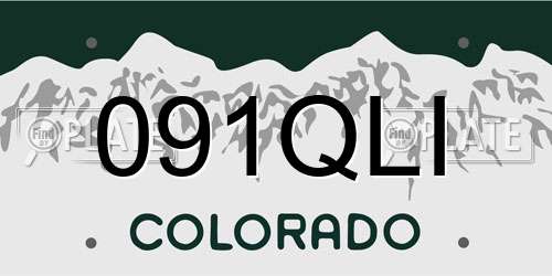 091QLI Colorado License Plate