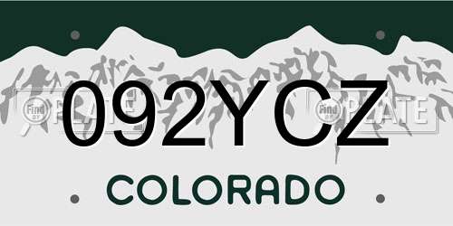 092YCZ Colorado License Plate