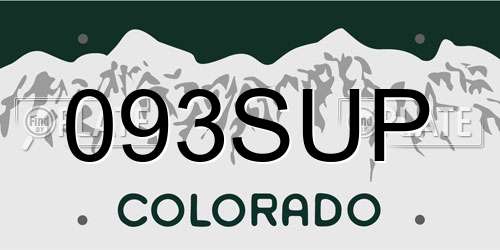093SUP Colorado License Plate