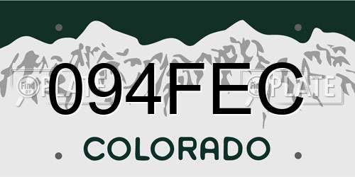 094FEC Colorado License Plate
