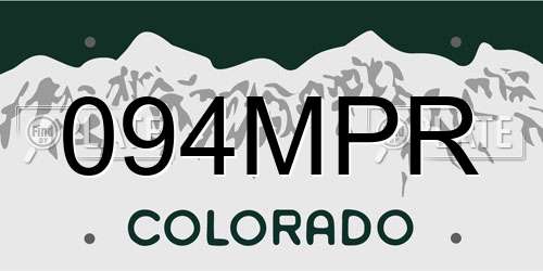 094MPR Colorado License Plate