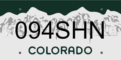 094SHN Colorado License Plate