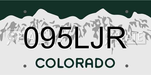 095LJR Colorado License Plate