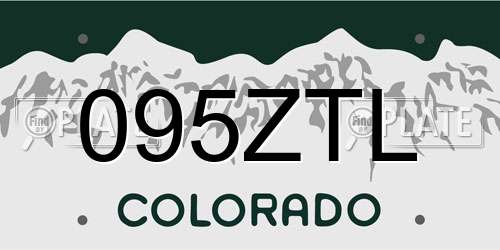 095ZTL Colorado License Plate